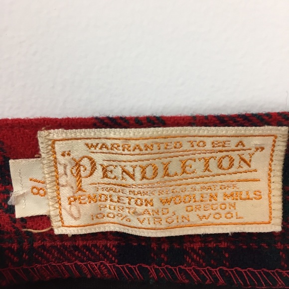 Vintage Pendleton Wool Plaid Skirt Red Green Navy - Picture 5 of 5